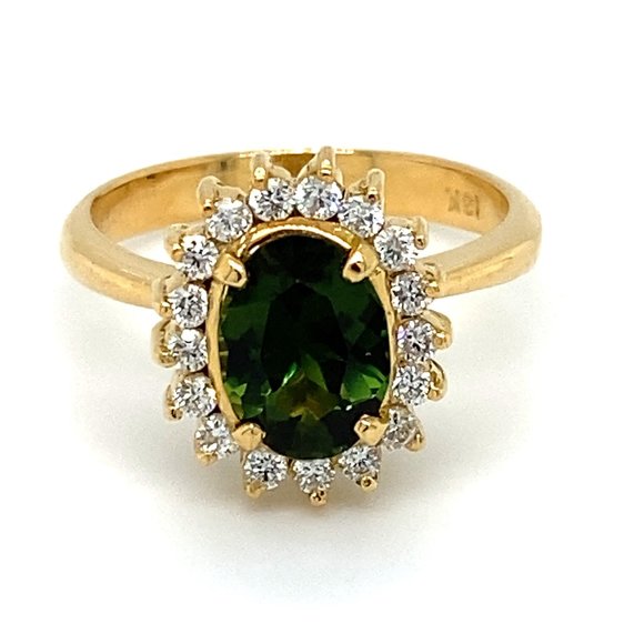 GIA Certified Chrome Tourmaline 1.42ct Diamond Rng - Picture 1 of 9